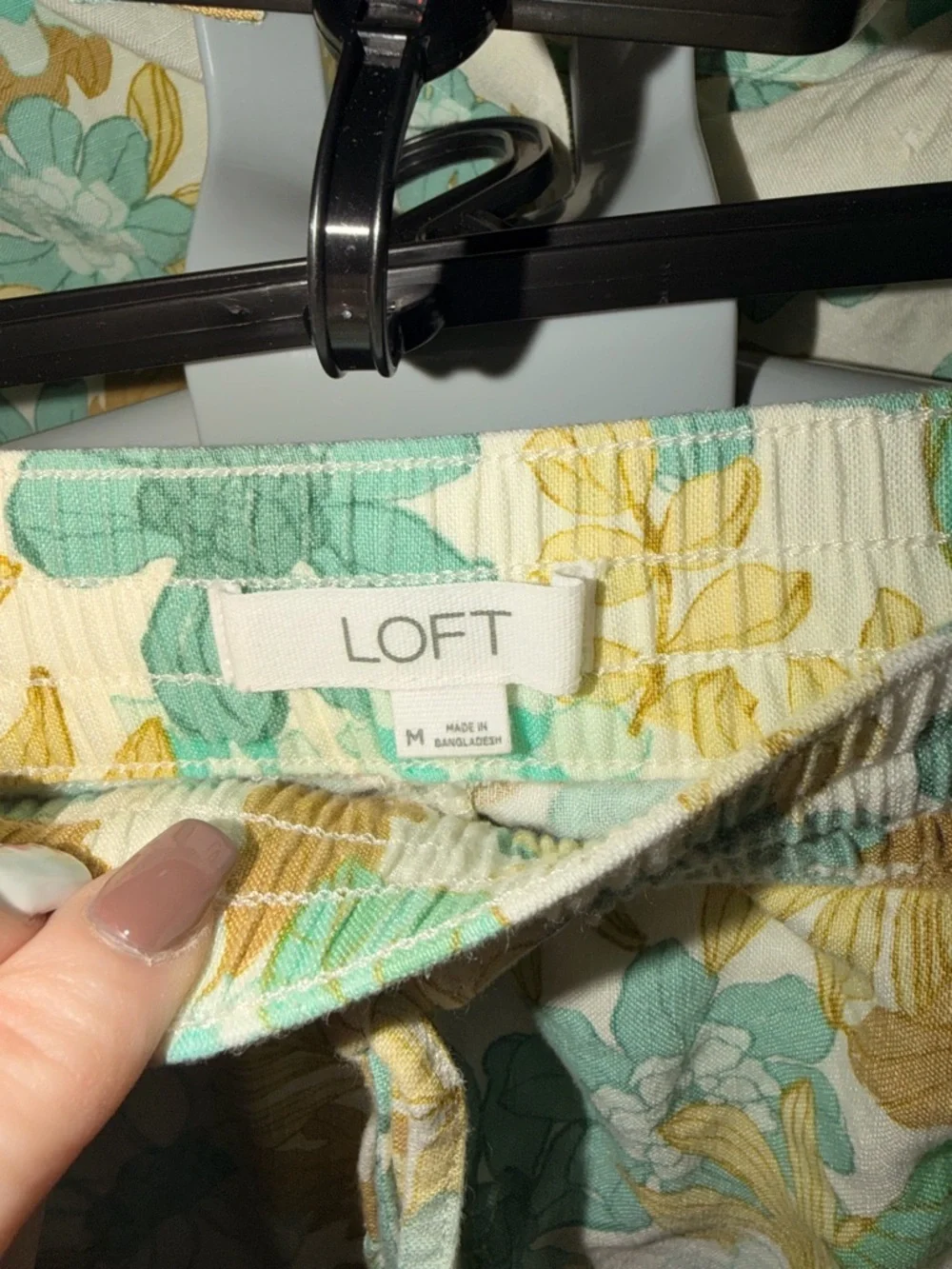 Linen Floral Blouse & Shorts Set Matching Outfit